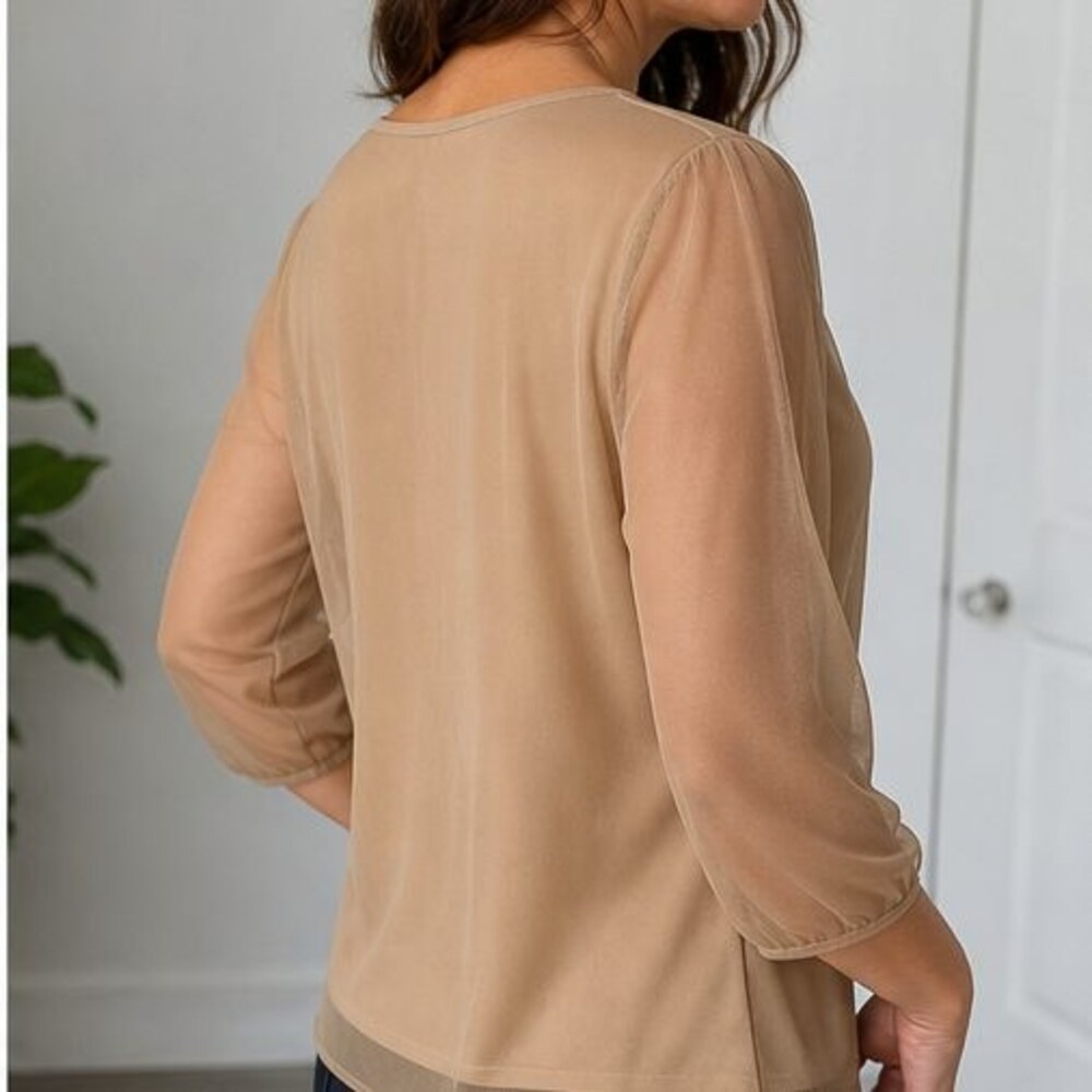 Camel Ruffle Blouse - Picture 3 of 6